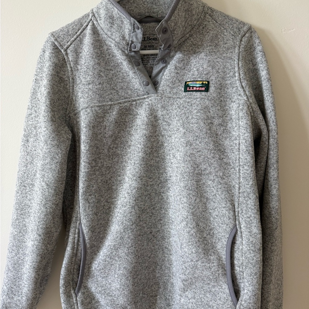 L.L. Bean Gray Pullover Sweater fleece size